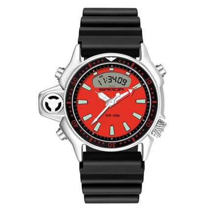 SANDA Men's 50m Waterproof Digital Sports Watch 38mm | Syndmart