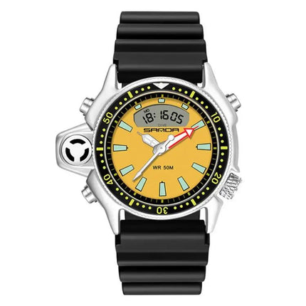 SANDA Men's 50m Waterproof Digital Sports Watch 38mm | Syndmart