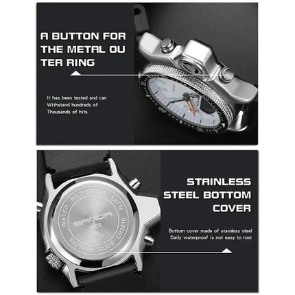 SANDA Men's 50m Waterproof Digital Sports Watch 38mm | Syndmart