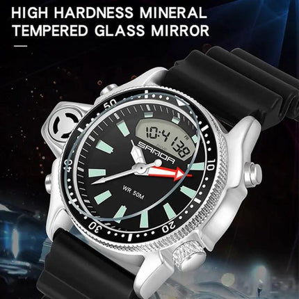 SANDA Men's 50m Waterproof Digital Sports Watch 38mm | Syndmart