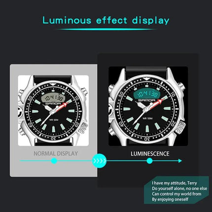 SANDA Men's 50m Waterproof Digital Sports Watch 38mm | Syndmart