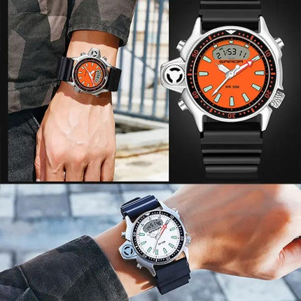 SANDA Men's 50m Waterproof Digital Sports Watch 38mm | Syndmart