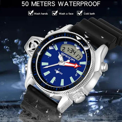 SANDA Men's 50m Waterproof Digital Sports Watch 38mm | Syndmart