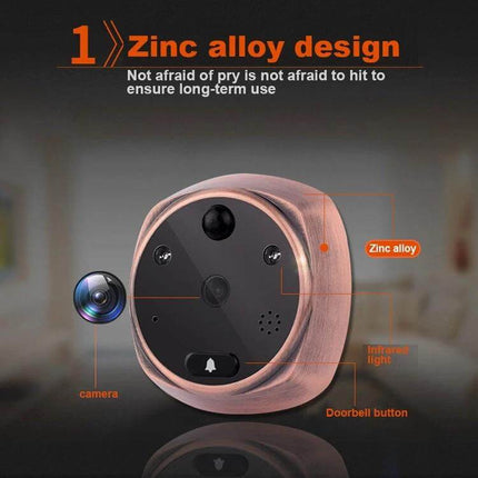 Smart Video Doorbell with 4.3-Inch HD Display for Home Security - zinc alloy design camera with doorbell button and infrared light