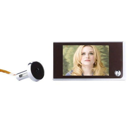 Digital Security Camera Peephole Door Viewer with 3.5-Inch Screen showing visitor image on 3.5-inch HD display for home safety