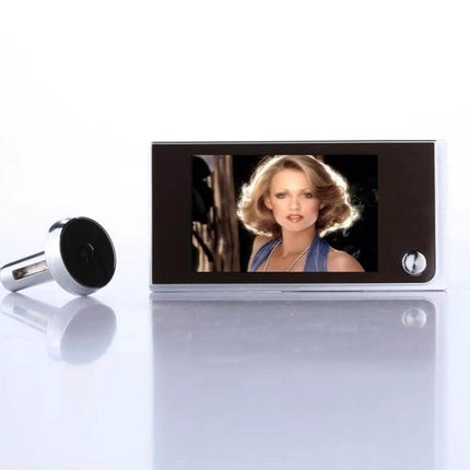 Digital Security Camera Peephole Door Viewer with 3.5-Inch Screen showing visitor on 3.5-inch HD display for apartment and home security