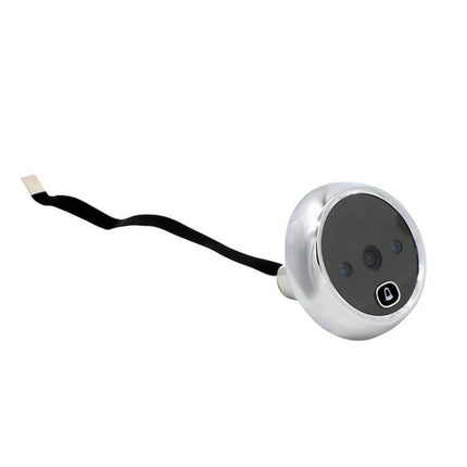 Digital Peephole Door Viewer with 3.0 Inch Screen and Night Vision - chrome camera unit with cable for door security
