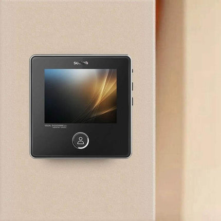 Digital Peephole Door Viewer with 3.0 Inch Screen and Night Vision mounted on beige wall showing 3.0" TFT display and night-vision camera