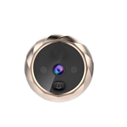 Smart Doorbell Camera for Home Security with Night Vision installed on door, night-vision lens and alert button visible