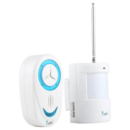 OULIA Wireless Door Chime with Sensor for Home Security Monitoring white chime and motion sensor unit shown