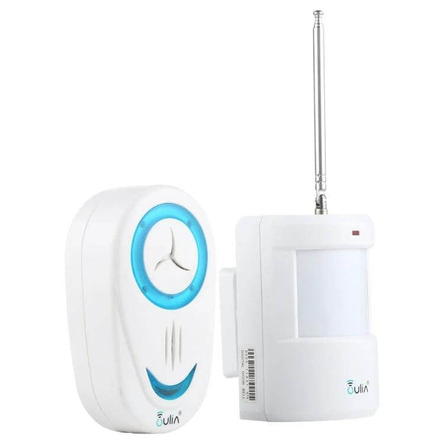 OULIA Wireless Door Chime with Sensor for Home Security Monitoring white chime and motion sensor unit shown
