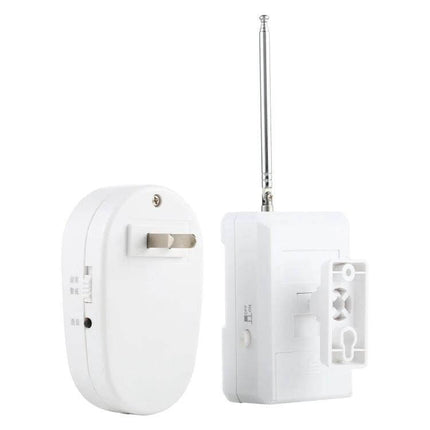 OULIA Wireless Door Chime with Sensor for Home Security Monitoring white plug-in receiver and sensor unit with antenna