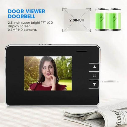2.8-Inch Digital Peephole Door Viewer for Everyday Security showing 2.8-inch HD TFT display with visitor image and 0.3MP camera