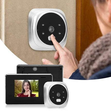 2.8-Inch Digital Peephole Door Viewer for Everyday Security showing person at door with 2.8-inch HD TFT display