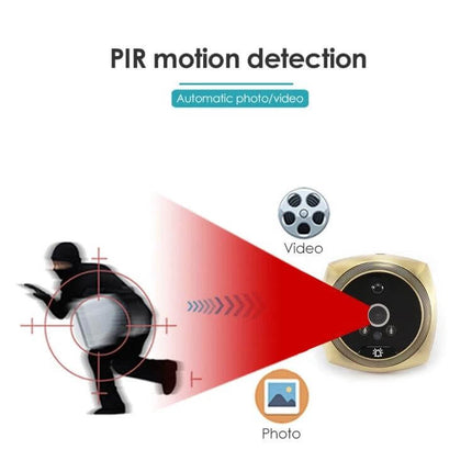 Secure Video Doorbell with Built-in Screen for Home Entry detecting motion and capturing photo/video of doorstep activity