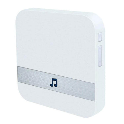 Home Doorbell Receiver with Multiple Chime Options for Everyday Use - white compact receiver with music icon and volume buttons