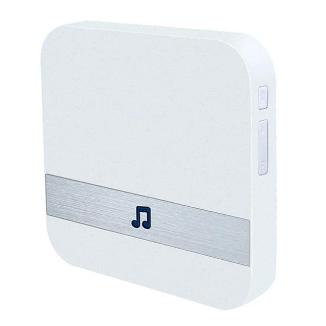 Home Doorbell Receiver with Multiple Chime Options for Everyday Use - white compact receiver with music icon and volume buttons