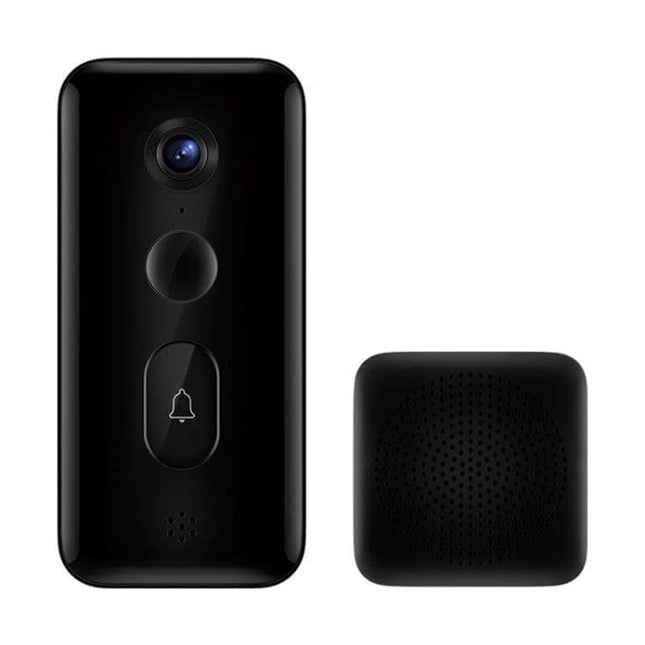 Xiaomi Wireless Smart Doorbell for Remote Door Monitoring black doorbell camera with chime, 180-degree view, smartphone alerts