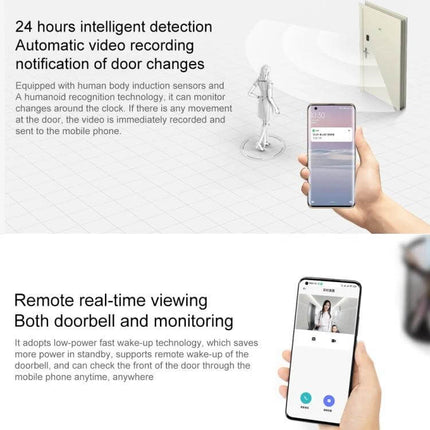 Xiaomi Wireless Smart Doorbell for Remote Door Monitoring - smartphone real-time viewing and 24-hour motion alerts