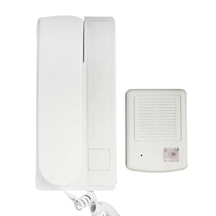 Reliable Wired Intercom Doorbell for Single-Family Home Use - white wired two-way intercom handset and door station for simple indoor answering and door release