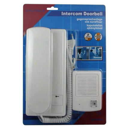 Reliable Wired Intercom Doorbell for Single-Family Home Use - white wired two-way intercom unit with handheld handset and door speaker