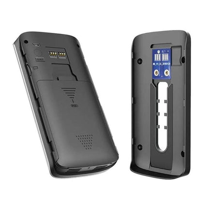 Smart WiFi Video Doorbell with Remote Monitoring and Night Vision showing back cover and mounting plate, smartphone app live view and night-vision capability