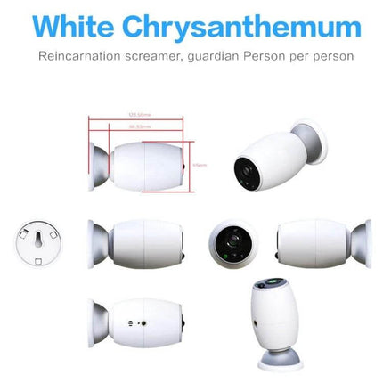 Wireless Smart Home Door Viewer Camera with Night Vision - white compact door viewer camera with night vision for monitoring entryway