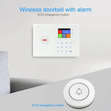 Wireless Anti-Theft Doorbell Button for Home Security white SOS wireless button on table with control panel display