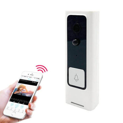 Wireless Video Doorbell with Infrared Motion Detection for Homes - white wireless doorbell with camera, 100° wide-angle, smartphone alerts and two-way audio