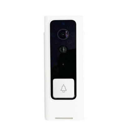 Wireless Video Doorbell with Infrared Motion Detection for Homes - white wireless doorbell camera with 100° wide-angle, app alerts and two-way talk