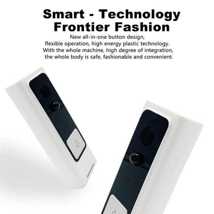 Wireless Video Doorbell with Infrared Motion Detection for Homes showing dual white doorbell units with wide-angle camera and call button