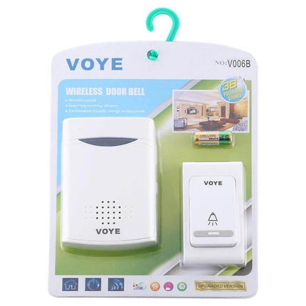 VOYE Wireless Doorbell with 38 Polyphony Sounds for Home Entry packaged wireless doorbell kit with receiver and push button