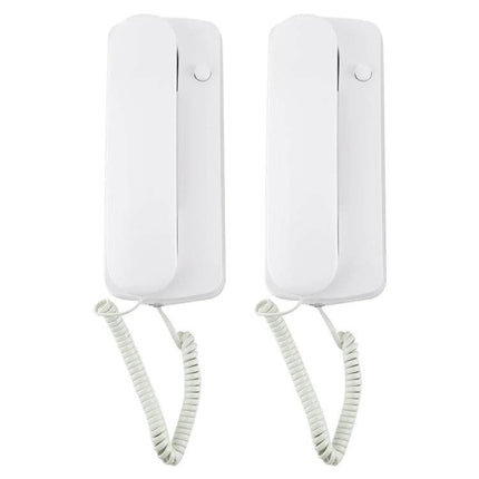Wired Two-Way Intercom Doorphone for Home Communication white wall-mounted paired units with handsets for clear room-to-room calls