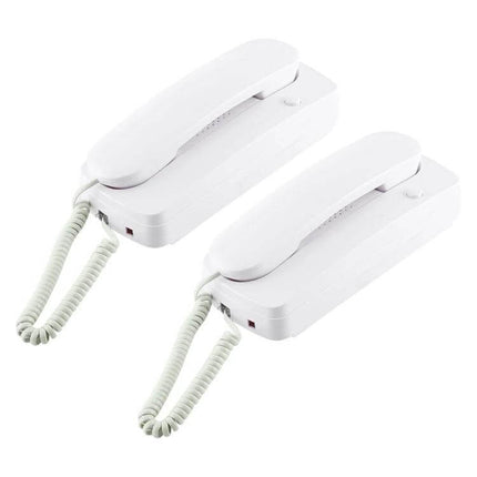 Wired Two-Way Intercom Doorphone for Home Communication - white wired handset pair for clear room-to-room voice calls