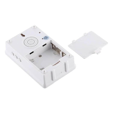 VOYE Wireless Doorbell for Everyday Home Notifications white battery-powered receiver with open compartment and cover