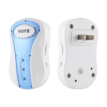 Voyage Wireless Music Doorbell with Plug-in Design for Easy Home Installation white plug-in chime unit front and back view