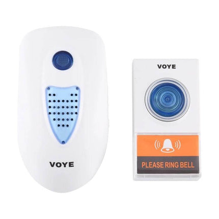 Voyé Wireless Plug-in Doorbell for Easy Home Notifications white plug-in receiver and wireless push button set