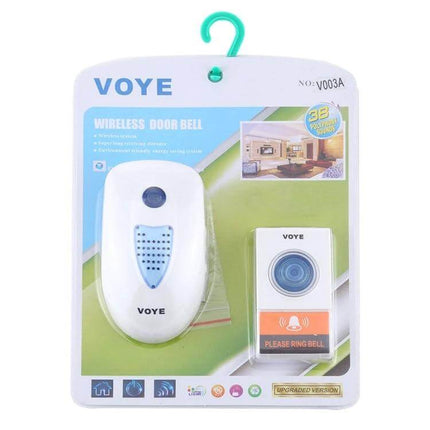 Voyé Wireless Plug-in Doorbell for Easy Home Notifications white plug-in unit and push button in retail packaging