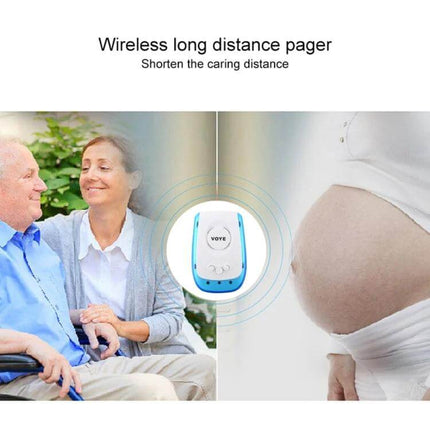 Voyage Wireless Doorbell for Easy Home Installation with Music Tones shown monitoring elderly and pregnant users for easy plug-in alerts