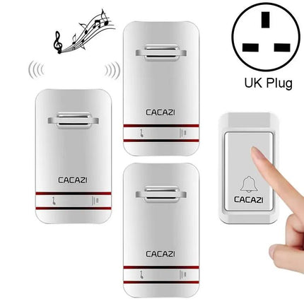 CACAZI Self-Powered Wireless Doorbell with Three Receivers