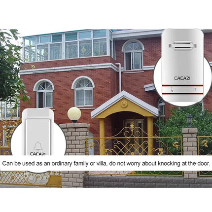 CACAZI Self-Powered Wireless Doorbell with Three Receivers