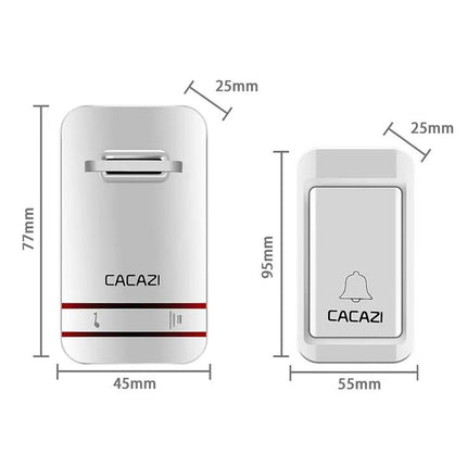 CACAZI Self-Powered Wireless Doorbell for Home Notifications