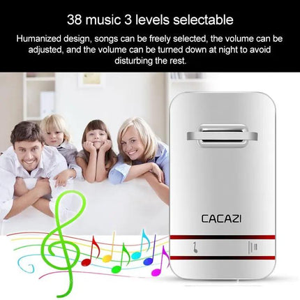CACAZI Self-Powered Wireless Doorbell for Home Notifications