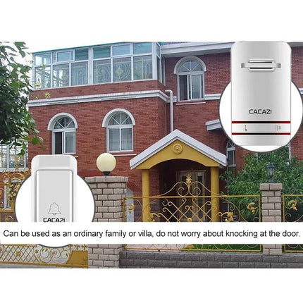 CACAZI Self-Powered Wireless Doorbell for Home Notifications