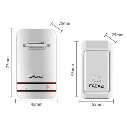 CACAZI Self-Powered Wireless Doorbell for Home Notifications