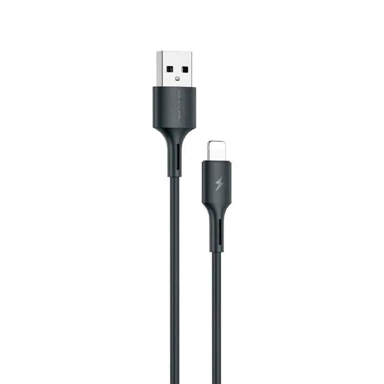 WK WDC-136 USB to 8 Pin 3A Fast Charging Data Cable Black White