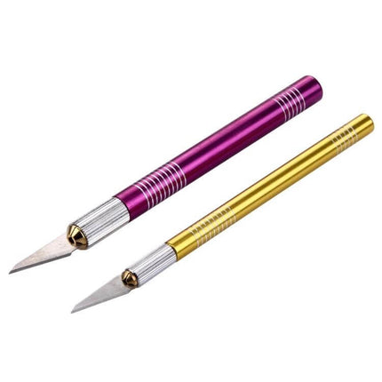WLXY Carving Knife Kit For Home Kitchen Carving With 15 cm Blade - two lightweight interchangeable carving knives with ergonomic handles (pink, gold)