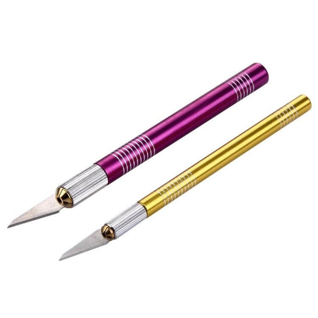 WLXY Carving Knife Kit For Home Kitchen Carving With 15 cm Blade - two lightweight interchangeable carving knives with ergonomic handles (pink, gold)