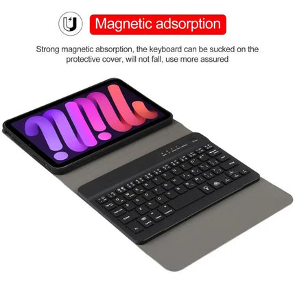 Detachable Bluetooth Keyboard Case with Stand for iPad Mini 6 and 7