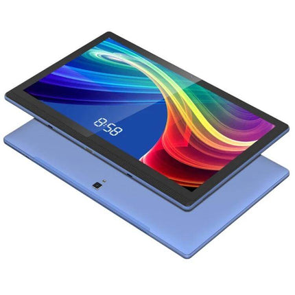 Large Screen Android Tablet for Everyday Browsing and Calls showing 14.1-inch display, slim blue body, Android 8.1 and MTK6797 deca-core performance